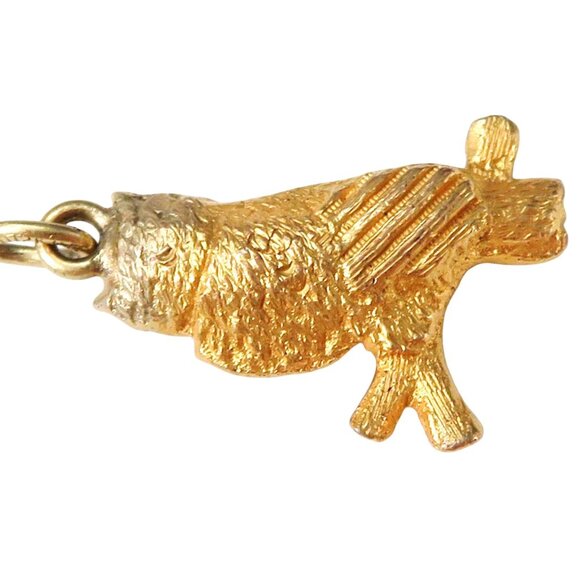 Vintage 12K Gold Filled Art Deco Owl Charm Pendant with Garnets as Eyes - Picture 4 of 8